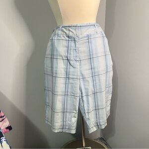 Preswick & Moore Sport 12 Light Blue Plaid Bermuda Golf Shorts w/Pockets